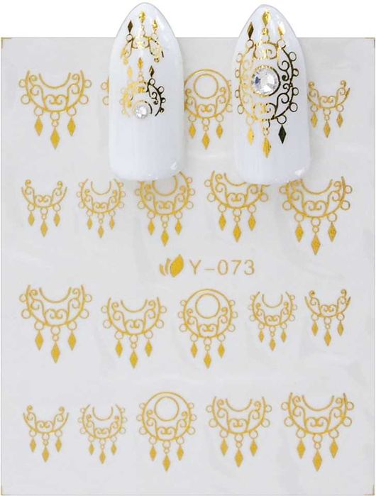 Y73 naklejki wodne złote do zdobienia paznokci