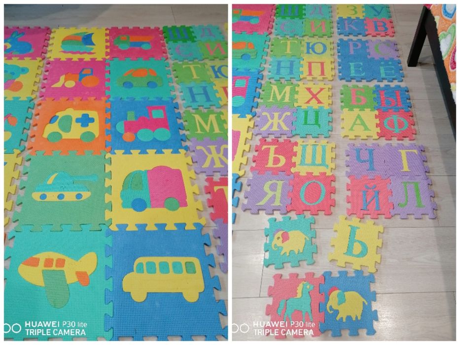 Набір пазли килимок тварини техніка фрукти-овочи букви абетка