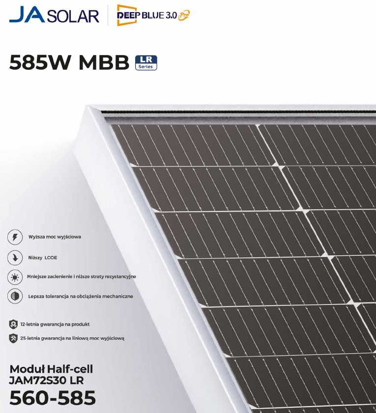 Panel Fotowoltaiczny JA SOLAR JAM72S30-565W LR (srebrna rama)