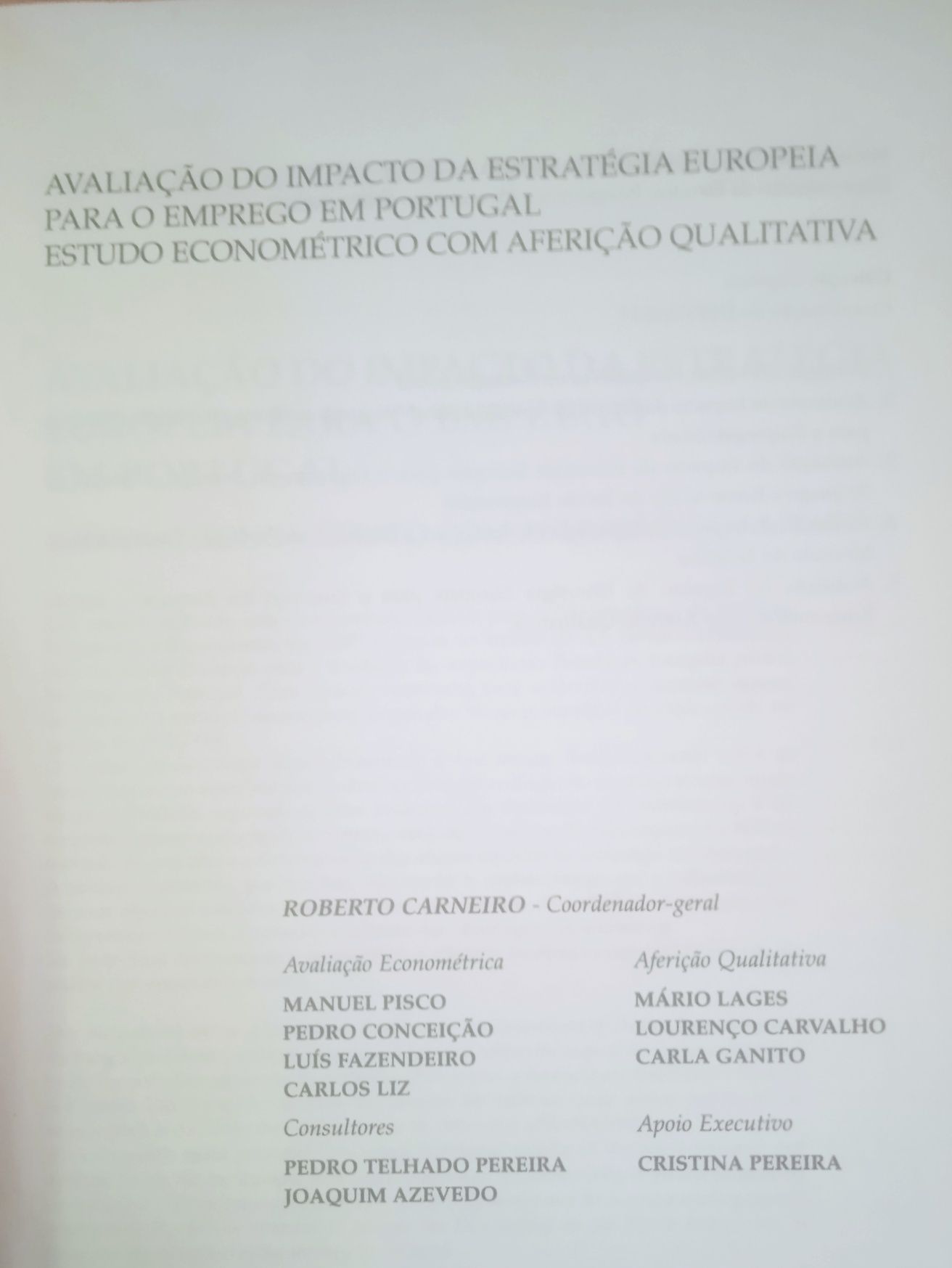Avaliação do impacto da Estratégia Europeia para o Emprego em Portugal