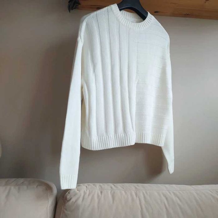 Sweter grafitowy szary + sweter kremowy + legginsy L