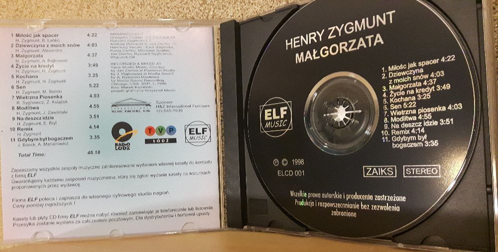 Henry Zygmunt "Małgorzata / Gdybym był Bogaczem" - (płyta CD)