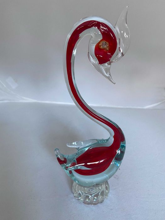 Szklana figurka czapli - Murano