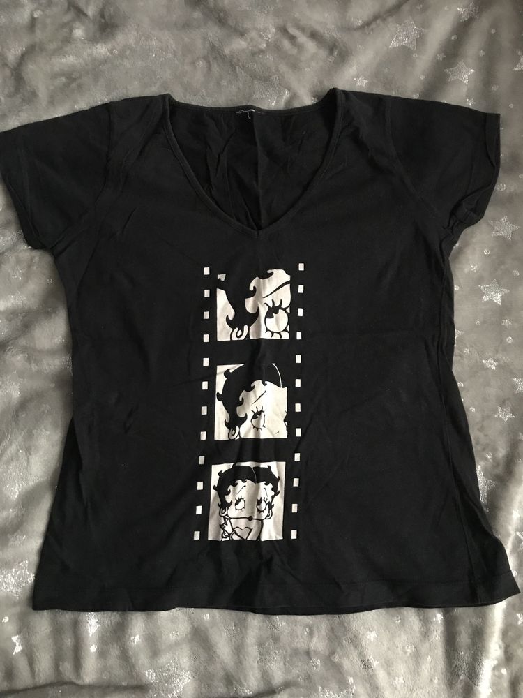 Czarna koszulka bluzka t-shirt Barry Boop rozm. 40 L #1