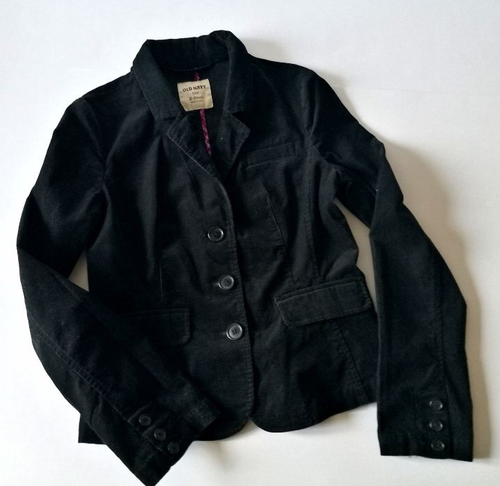 Sztruksowa Czarna Marynarka Żakiet OLD NAVY / GAP z USA 36 XS Elastan