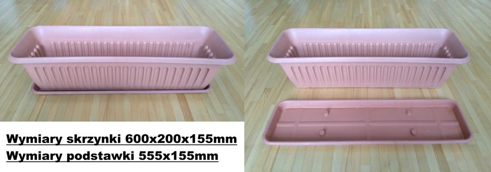 Duża donica i skrzynka z podstawką ogrodowa balkonowa całość za 35 zł