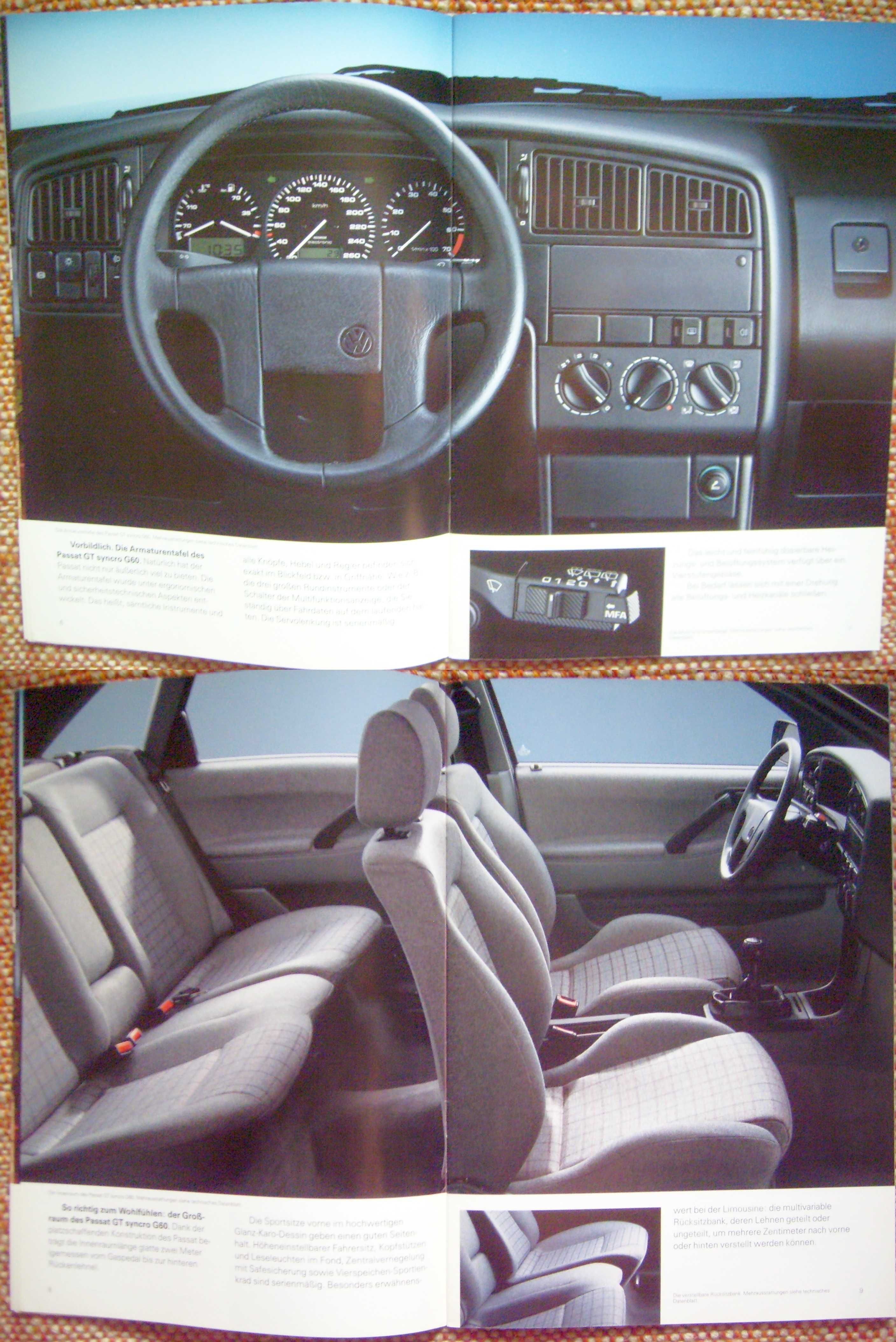 VW VOLKSWAGEN PASSAT B3 SYNCRO 1992 * prospekt 32 str. Wyprzedaż !