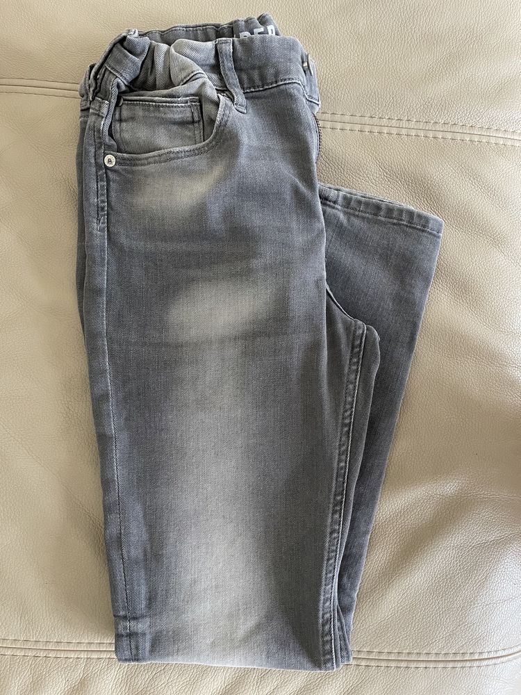 Jeansy H&M spodnie dżinsowe chłopięce szare r.158