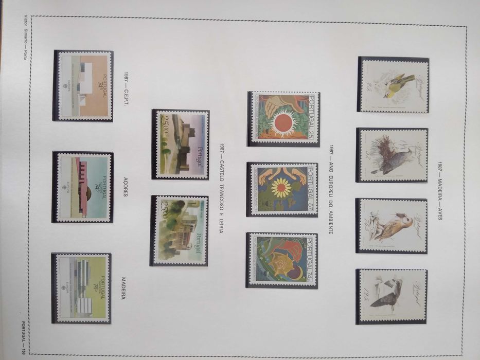 Fantástica coleção de selos de Portugal de 1980 a 1988