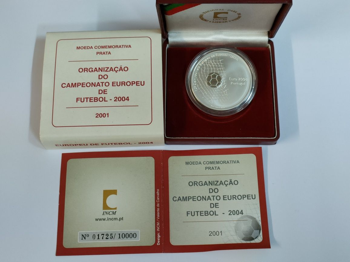 Moeda 1000$00 Campo.Europeu Futebol  2004 / Prata Proof