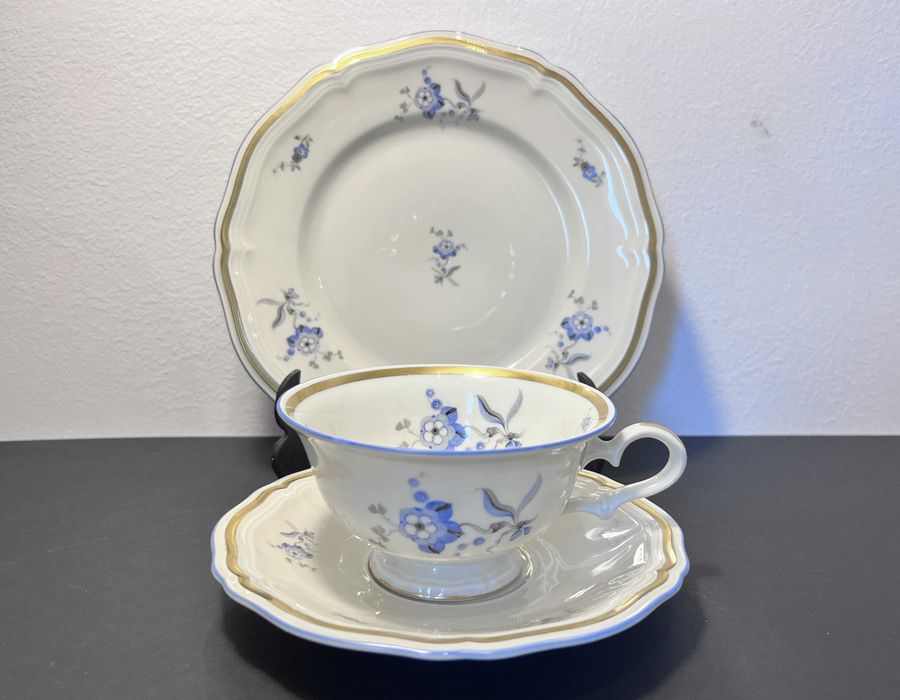 Trio porcelanowe Rosenthal seria "Chippendale" niebieskie kwiaty