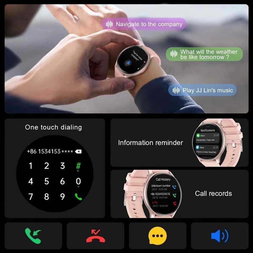 SmartWatch ZW60 1,43 AMOLED monitor serca, cukru i temperatury.