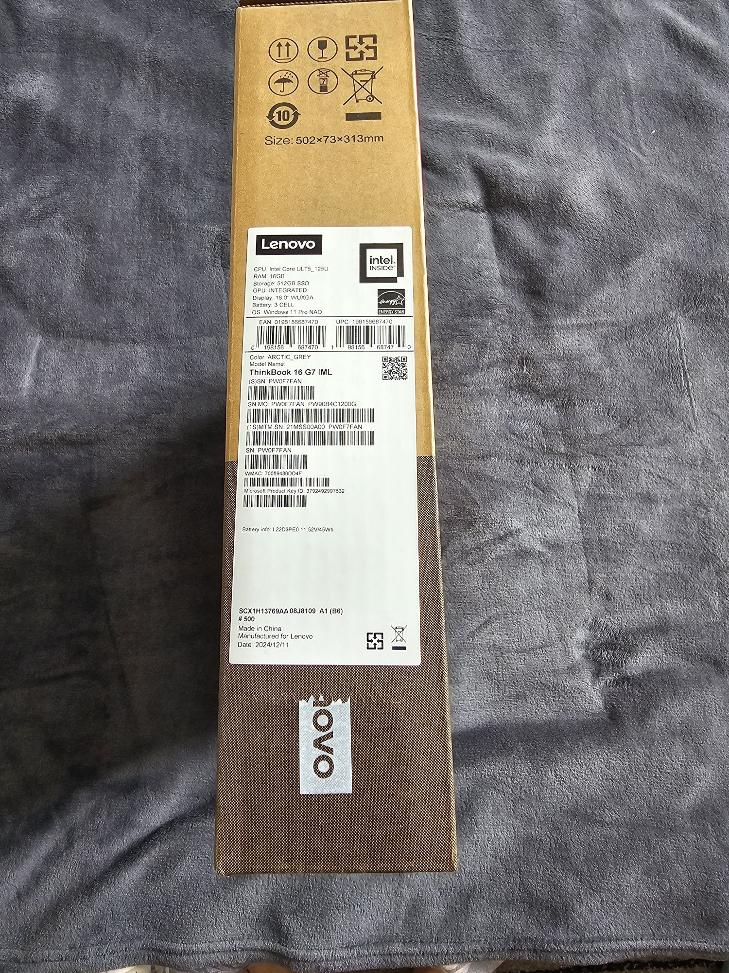 Lenovo ThinkBook 16 Ultra 5-125U/16GB/512/Win11P