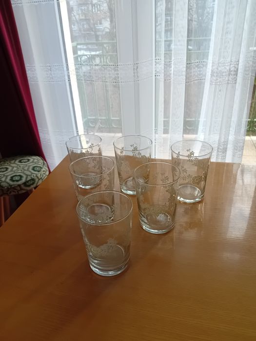 Komplet szklanek ozdobnych. Nowe. Vintage.
