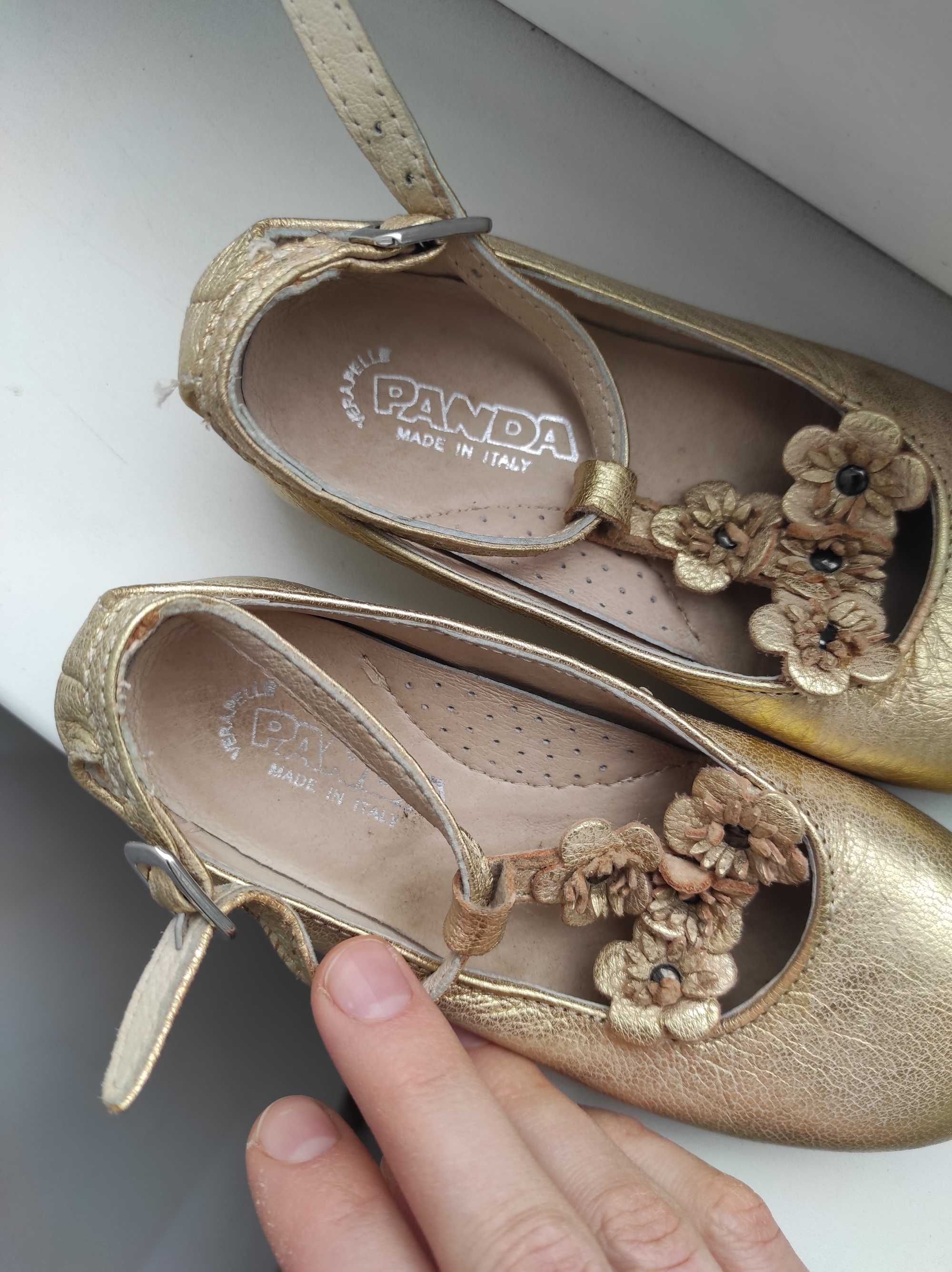 Золотые туфли для девочки Panda 24 размер