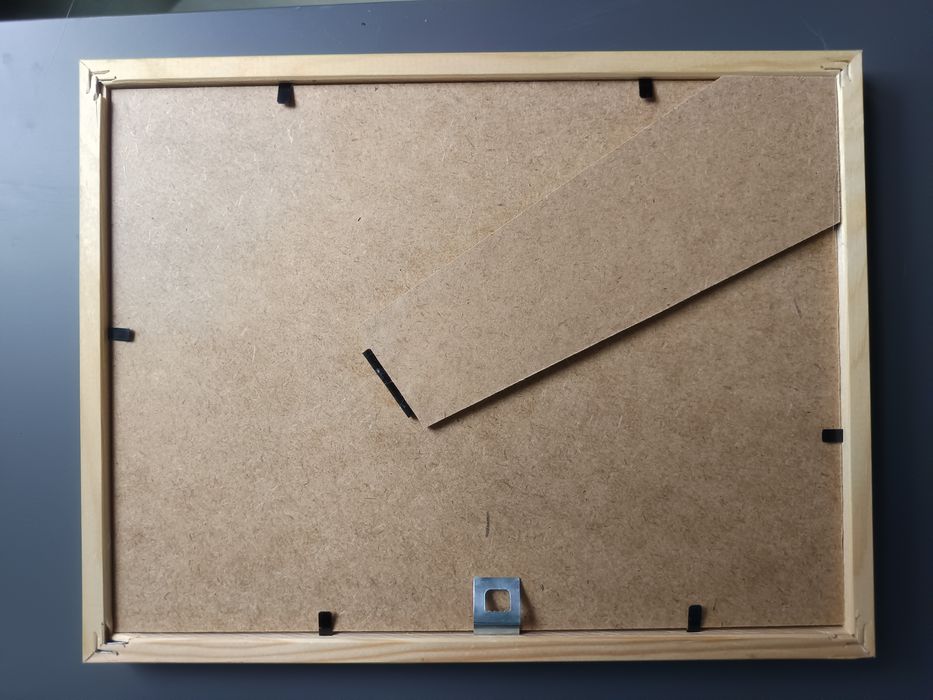 Obrazek koń gniady kredki akwarelowe w ramce 32x23cm