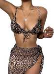 GORGLITTER bikini 3-częściowe z panterką i spódnicą letnie rozmiar XL