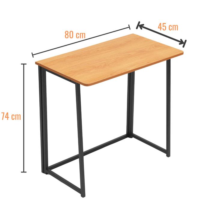 Składane Biurko LOFT Stolik Toaletka Czarne 80x45 x74 jak Drewno Komp
