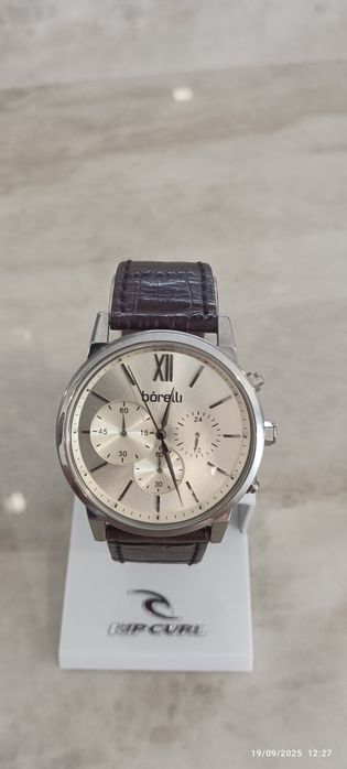 Relógio Borelli Cronógrafo Couro Castanho - como novo