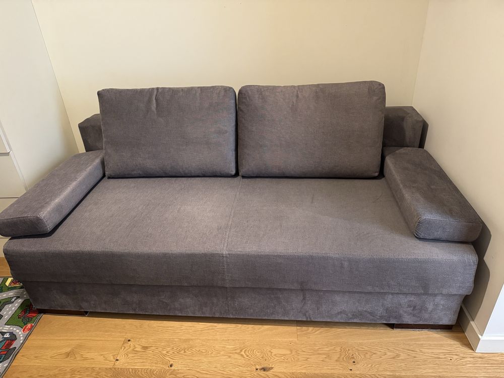Sofa rozkladana, szara