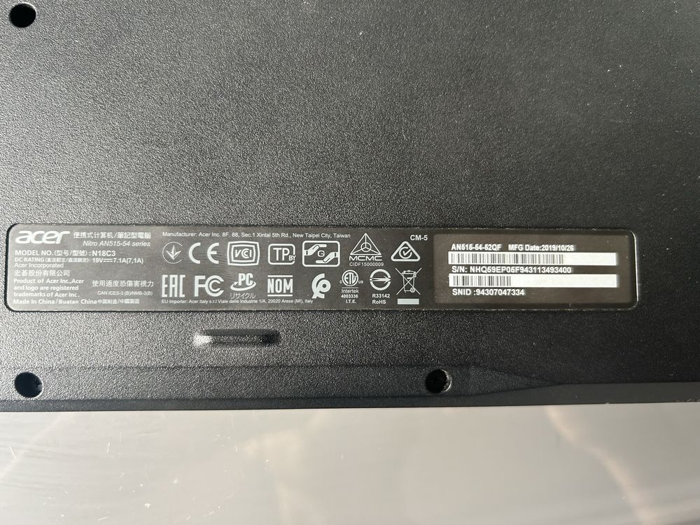 Acer Nitro 5 I5 GTX1650