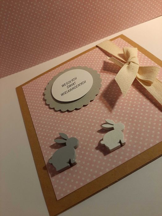 Kartka wielkanocna - ręcznie wykonana z życzeniami