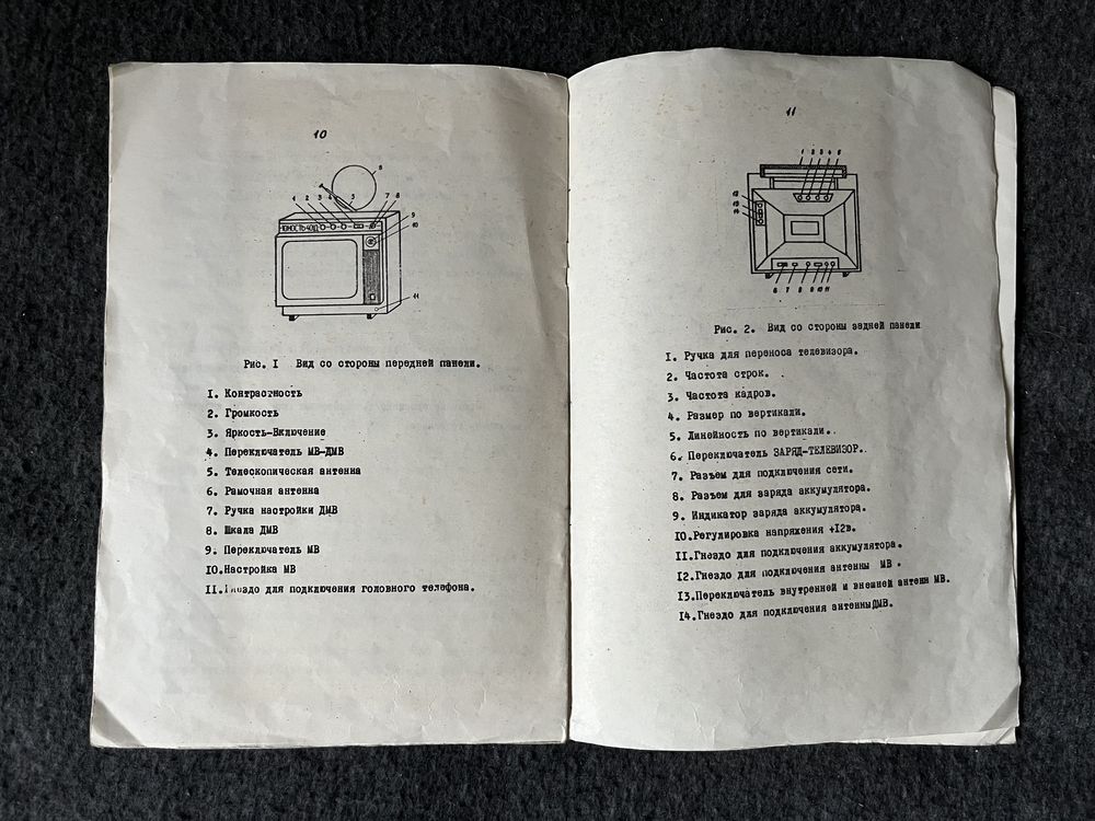 Instrukcja obsługi do radzieckiego telewizora Junost 401 d