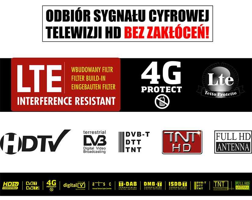 Antena DVB-T panel.ATD16 aktywna zew.