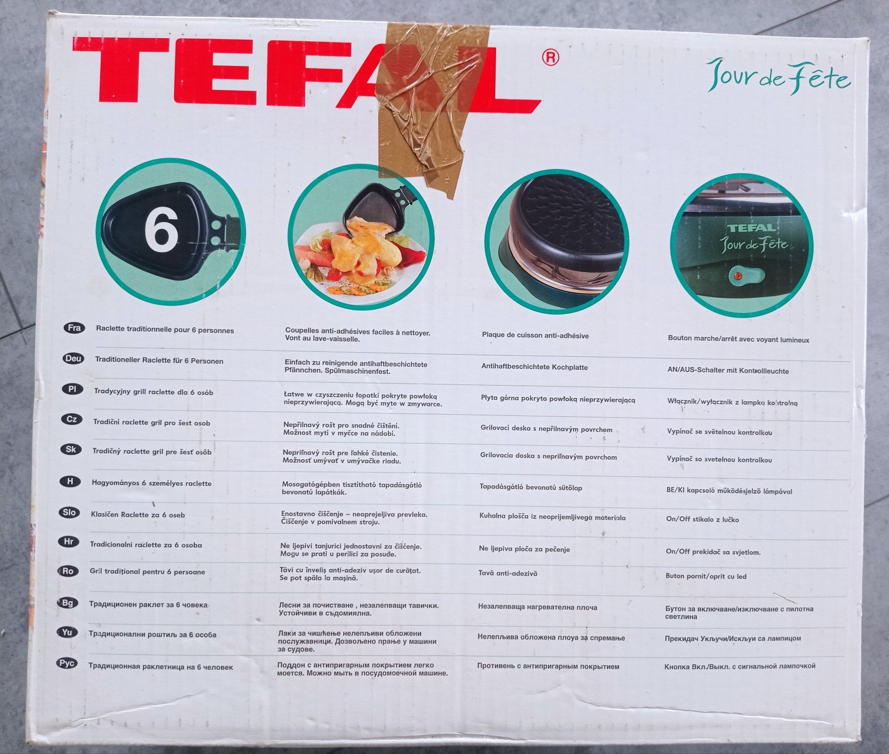 Grill elektryczny raclette 6 osób Tefal
