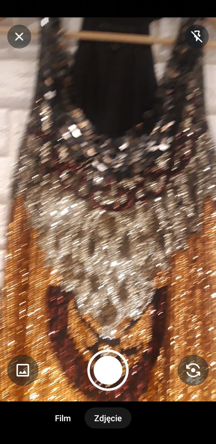 Suknia z cekinami Sylwester piękna River Island rozm 42