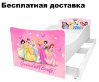 Кровать для девочки розовая Китти Принцесса Карета БМВ ліжко машина