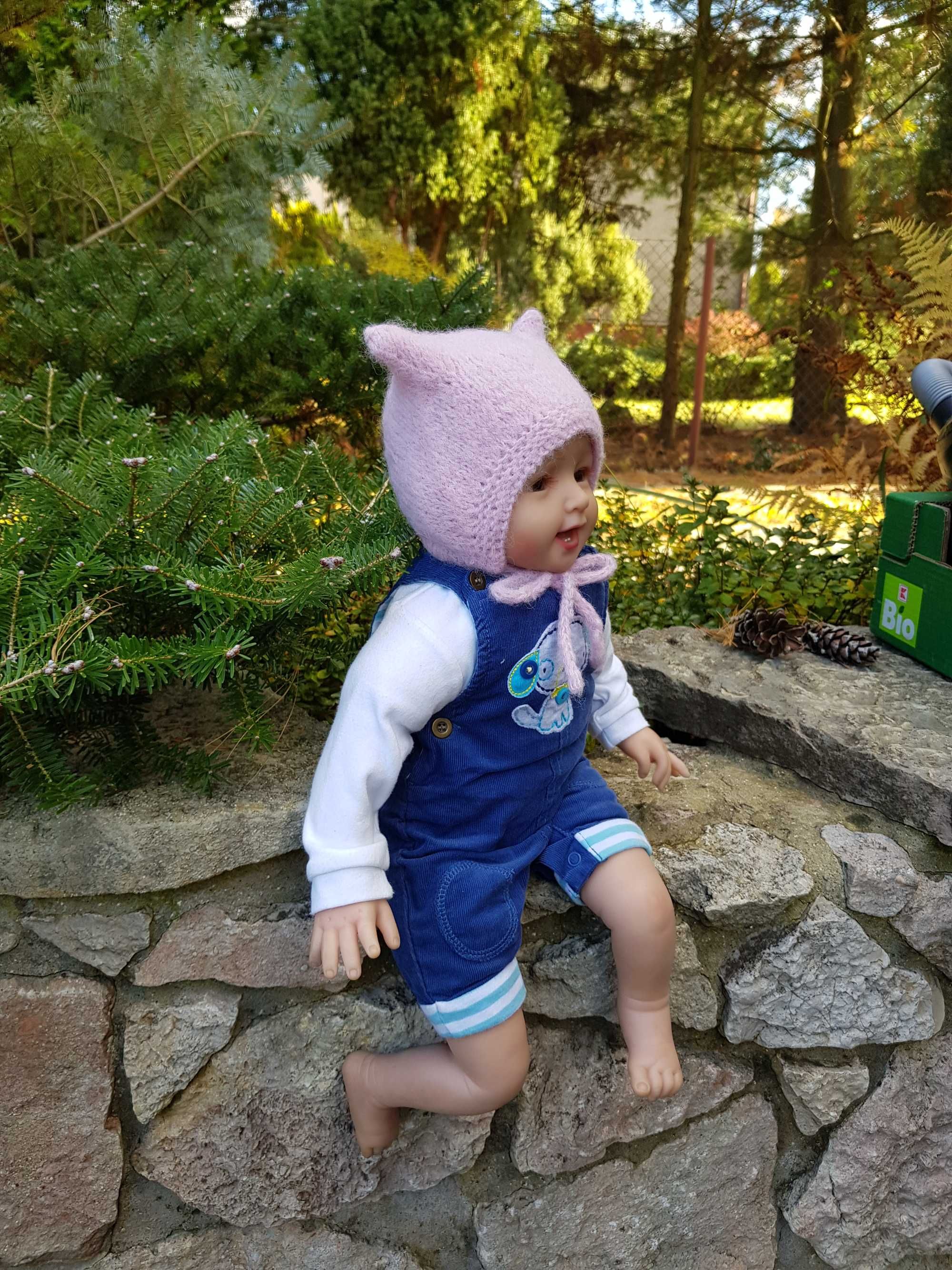 Czapka 36/38 Kotek, kot, kitty pudrowy róz