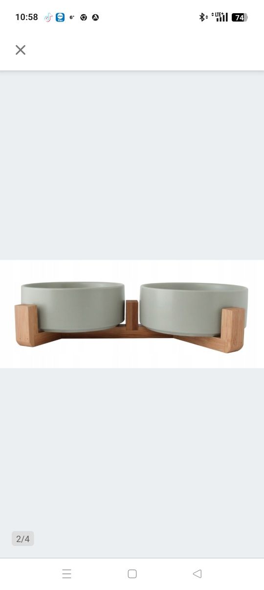 Miska Dla Psa Kota Podwójna ceramiczna Miski Ceramiczne NA STOJAKU 2x8