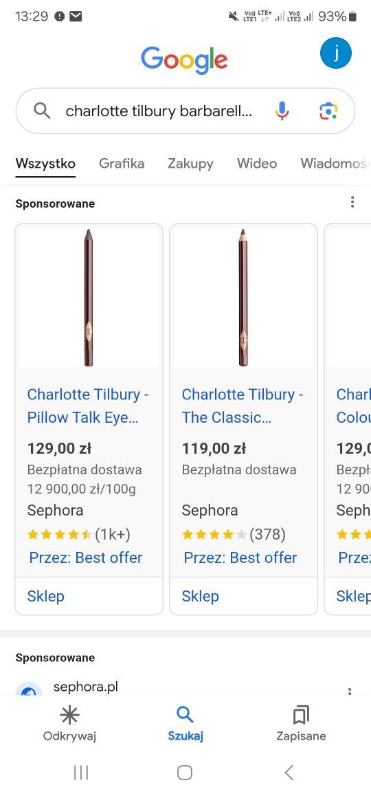 Kredka charlotte tilbury lekko zlamna