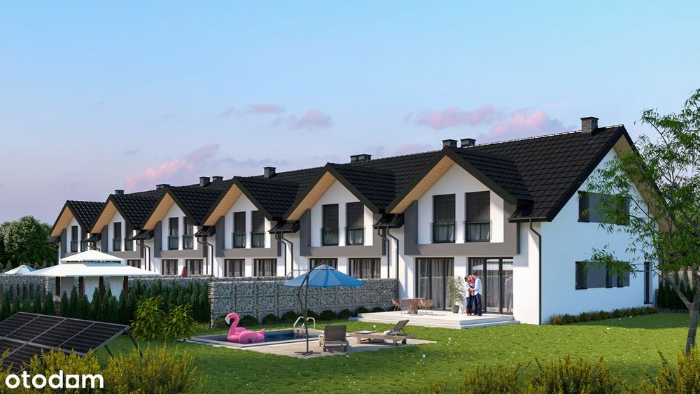 Kępa - Nowoczesny dom jednorodzinny w zabudowie szeregowej 141 m²