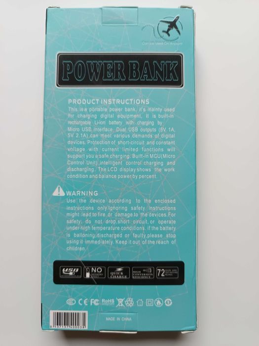 Powerbank 50000mAh szybkie ładowanie 120W. Nowy!