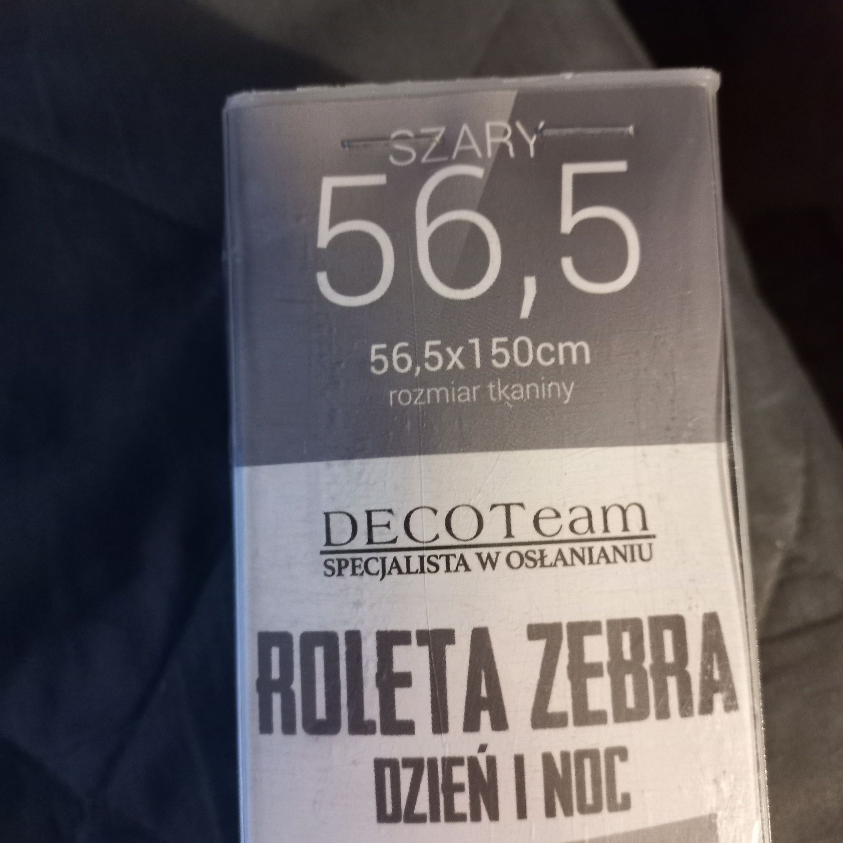 Nowa szara roleta zebra, dzień i noc 56,5x150cm