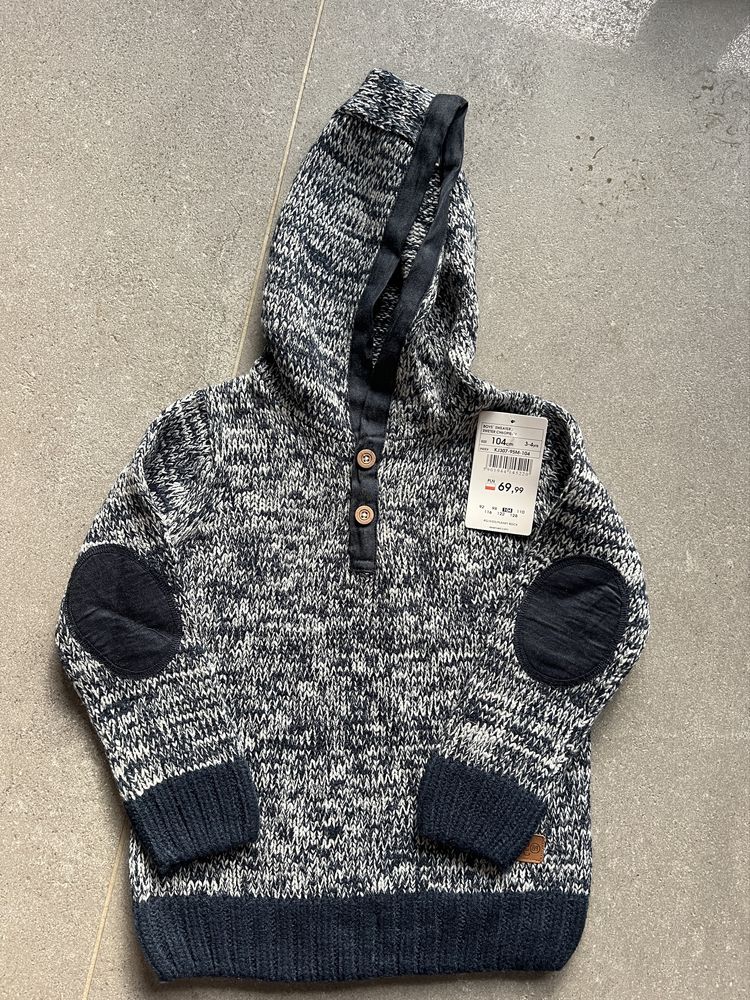 Reserved chłopięcy sweter z kapturem 104