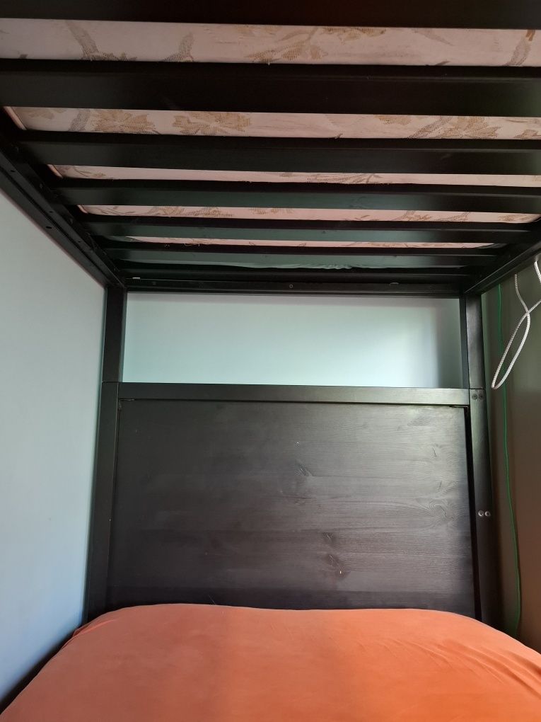 Ikea Mydal rama łóżko piętrowe czarne drewniane