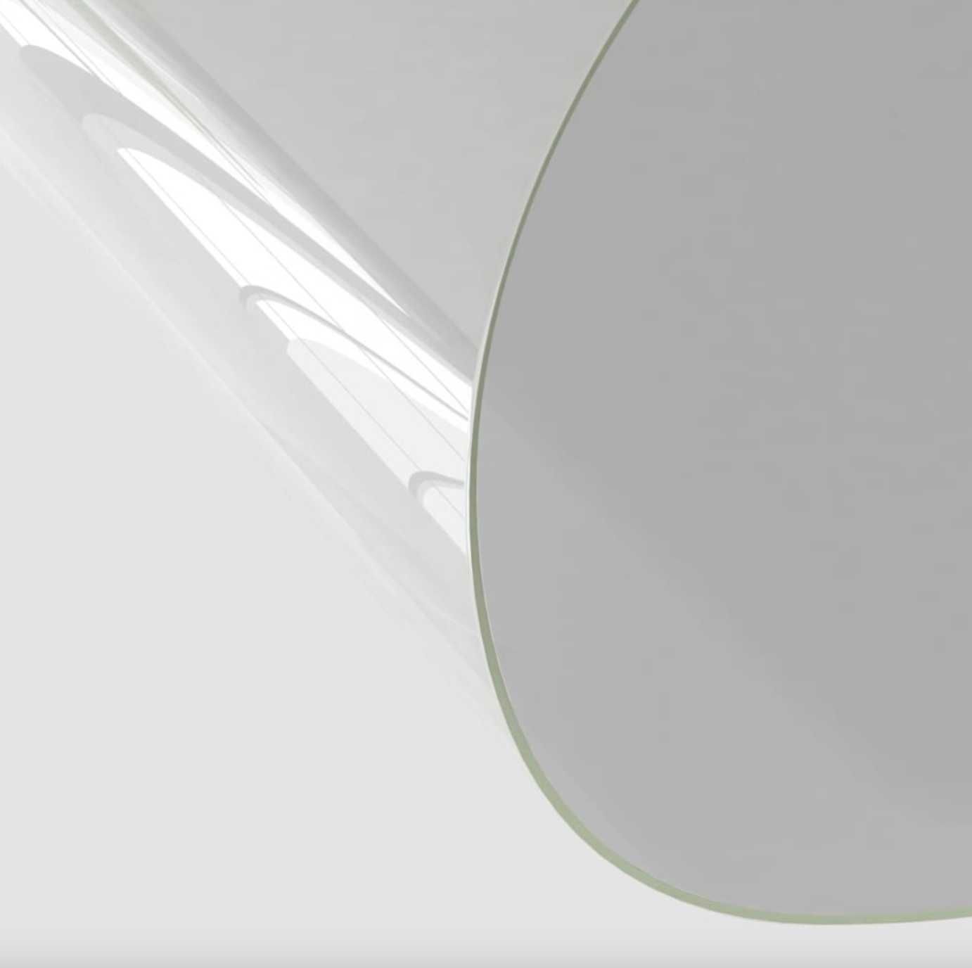 Przezroczysta Okrągła Mata Ochronna na Stół Biurko Blat 80 cm 2 mm PVC