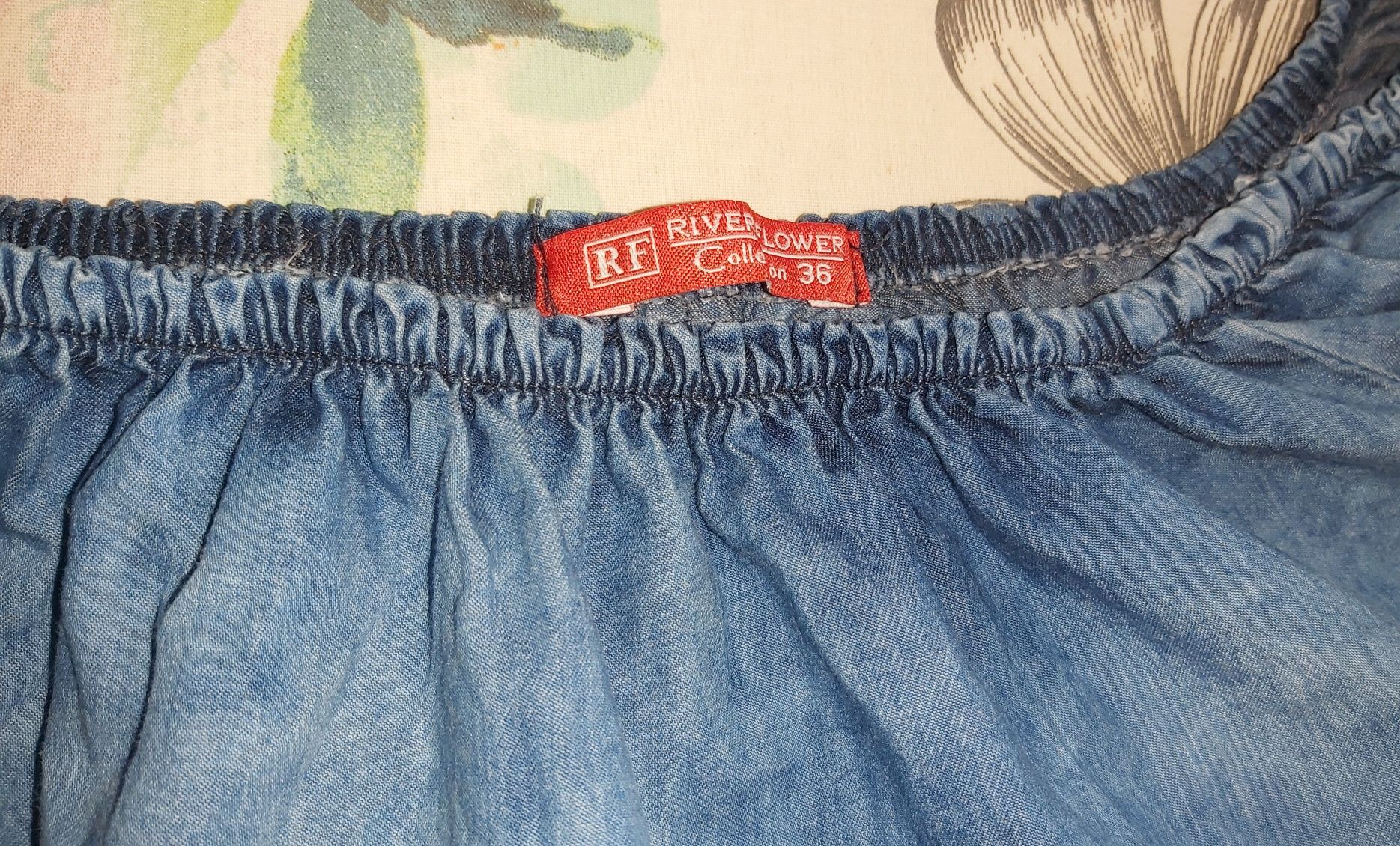 Sukienka jeansowa Italy Włoska hiszpanka odkryte ramiona  S M L XL