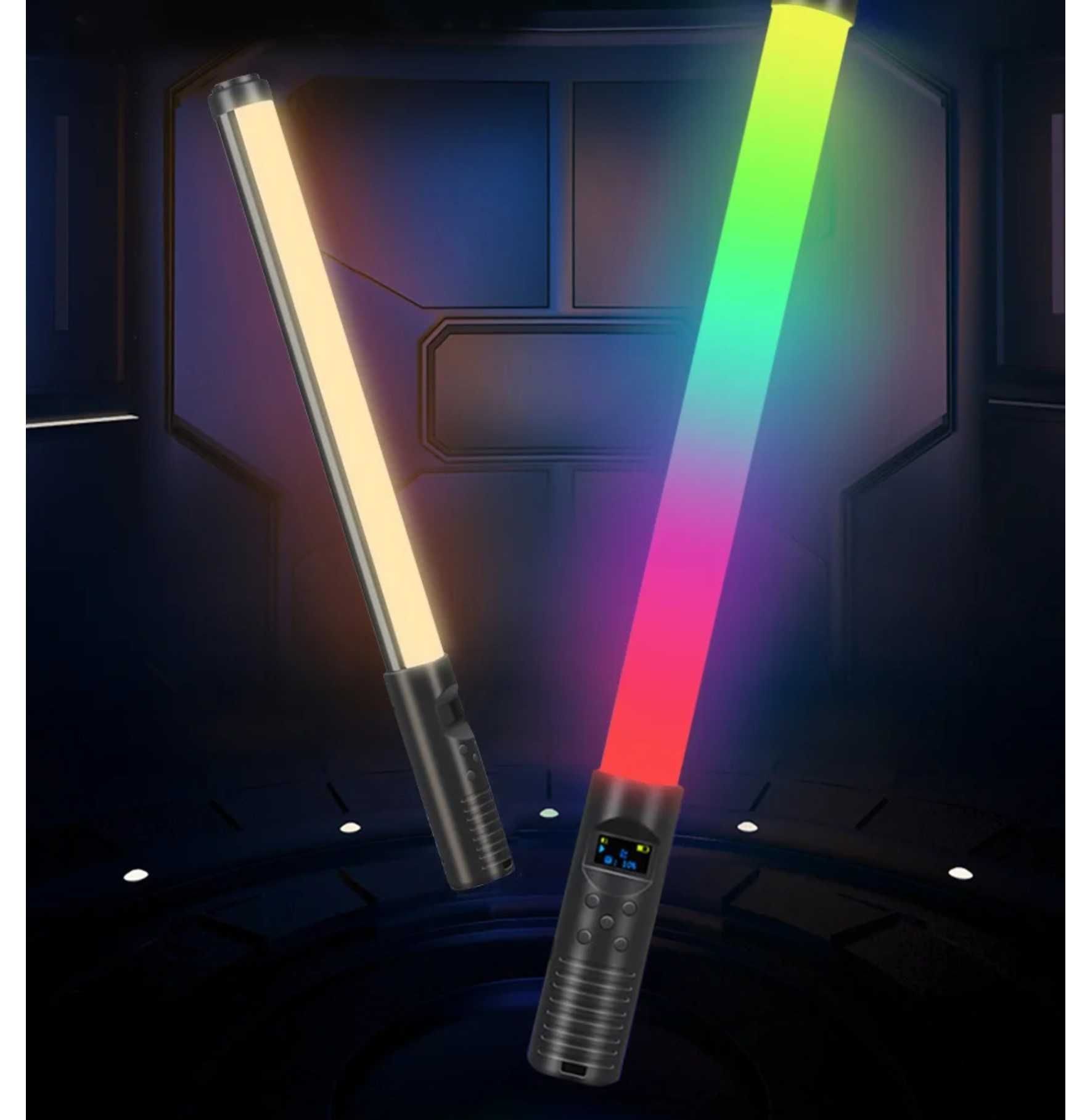 Lampa miecz fotograficzny RGB 50cm z pilotem