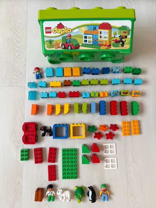 duży zestaw LEGO DUPLO 72 el 10572 pudełko 4 zwierzątka 3 figurki