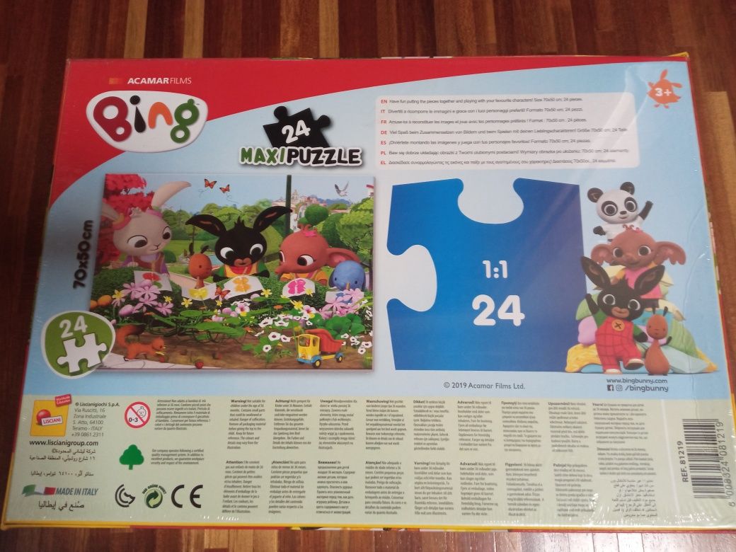 NOWE Maxi puzzle Królik Bing 24 el  XXL 70x50 cm prezent