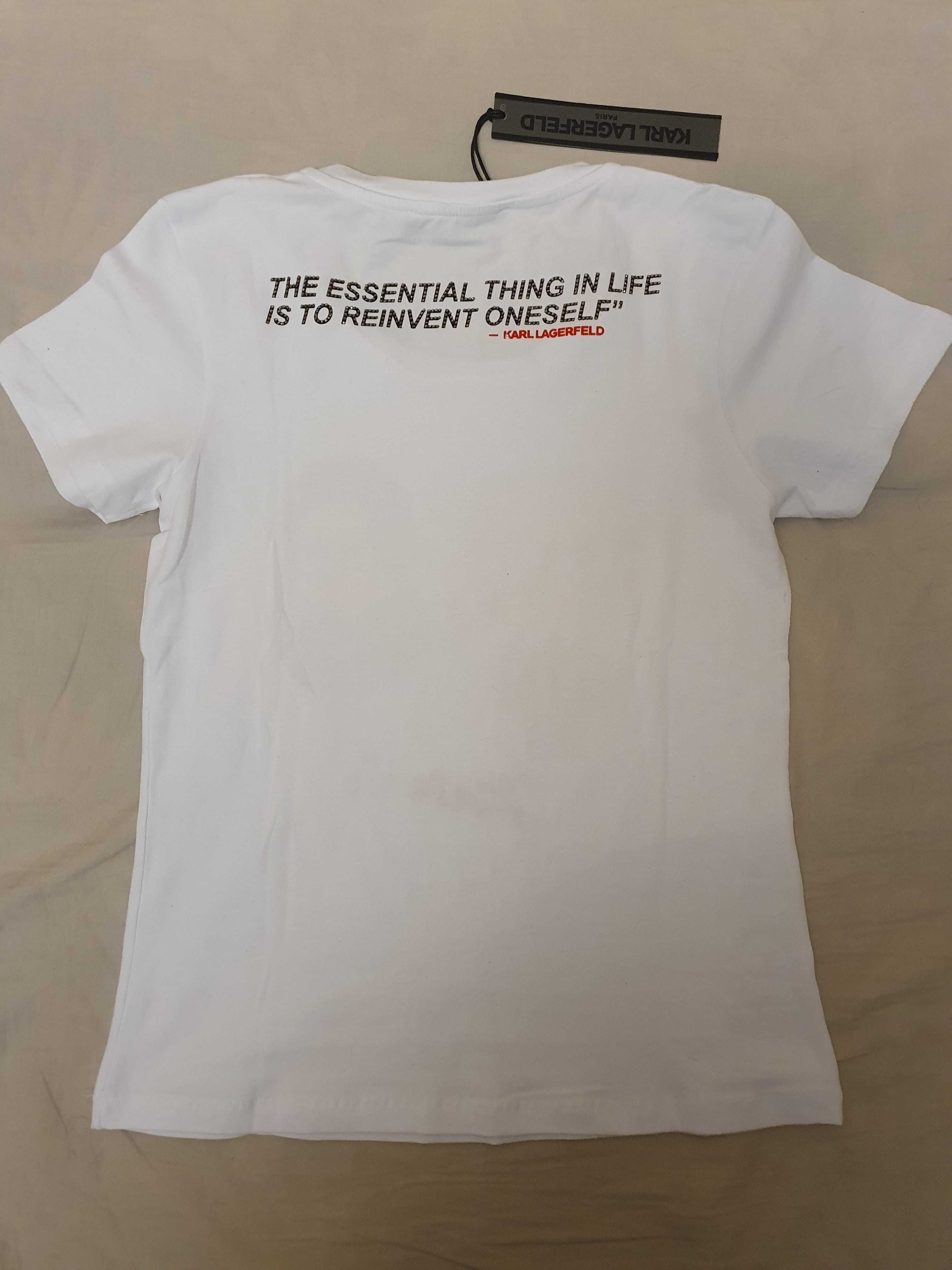 NOWA koszulka damska Karl Lagerfeld M L 40 XL ikonik piękny t-shirt