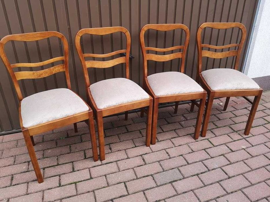 Krzesła ART-DECO Stare Antyk Komplet 4 Sztuki Po Renowacji.