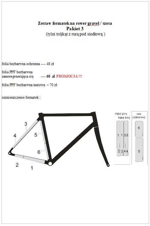 Folia ochronna na rower gotowe uniwersalne formatki