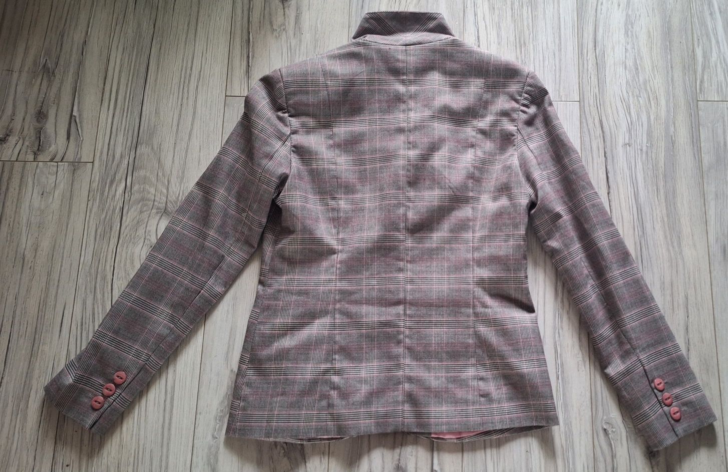 Żakiet szary w kratkę Authentic marynarka rozm.38