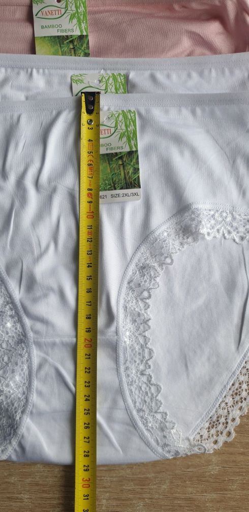 6×bambusowe Damskie majtki figi z wysokim stanem 2/3 XL