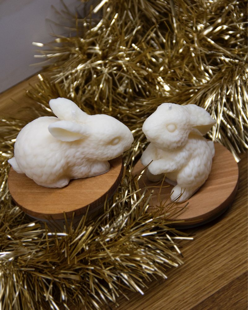 Ароматичні соєві свічки новорічні «Шишки» «Кролики» АРОМАТ НА ВИБІР